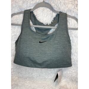 Nike NWT Swoosh Sports Bra 
Dri-fit Medium Support DH3384-084 Olive Gray Size 1X
